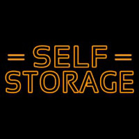 Orange Self Storage Block With Line Leuchtreklame