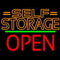 Orange Self Storage Block With Open 1 Leuchtreklame