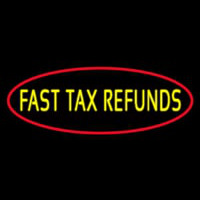 Oval Fast Ta  Refunds Leuchtreklame