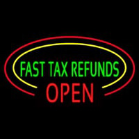 Oval Fast Ta  Refunds Open Leuchtreklame