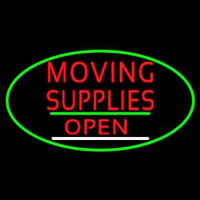 Oval Moving Supplies Open Green Line Leuchtreklame