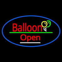 Oval Open Balloon Green Line Leuchtreklame