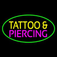 Oval Tattoo And Piercing Green Border Leuchtreklame