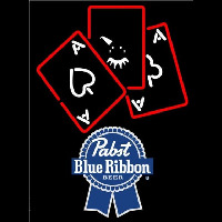 Pabst Blue Ribbon Ace And Poker Beer Sign Leuchtreklame