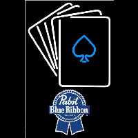 Pabst Blue Ribbon Cards Beer Sign Leuchtreklame