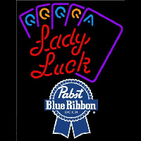 Pabst Blue Ribbon Lady Luck Series Beer Sign Leuchtreklame