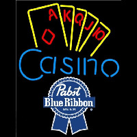 Pabst Blue Ribbon Poker Casino Ace Series Beer Sign Leuchtreklame