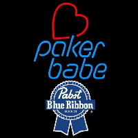 Pabst Blue Ribbon Poker Girl Heart Babe Beer Sign Leuchtreklame