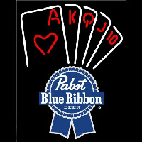 Pabst Blue Ribbon Poker Series Beer Sign Leuchtreklame