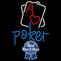 Pabst Blue Ribbon Rectangular Black Hear Ace Beer Sign Leuchtreklame