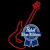 Pabst Blue Ribbon Red Guitar Beer Sign Leuchtreklame