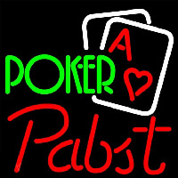 Pabst Green Poker Beer Sign Leuchtreklame