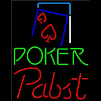 Pabst Green Poker Red Heart Beer Sign Leuchtreklame