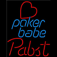 Pabst Poker Girl Heart Babe Beer Sign Leuchtreklame