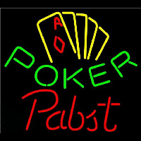 Pabst Poker Yellow Beer Sign Leuchtreklame