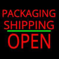 Packaging Shipping Open Block Green Line Leuchtreklame