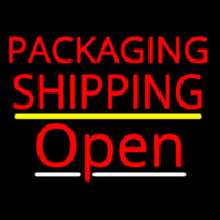 Packaging Shipping Open Yellow Line Leuchtreklame