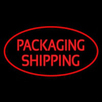 Packaging Shipping Oval Red Leuchtreklame