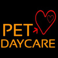 Pet Day Care With Heart Leuchtreklame