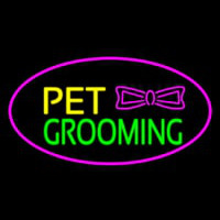 Pet Grooming Logo Oval Purple Leuchtreklame