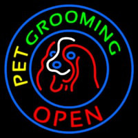 Pet Grooming Open Block Leuchtreklame