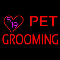 Pet Grooming With Heart Leuchtreklame