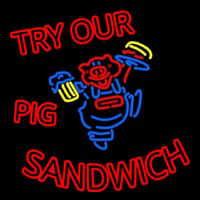 Pig Sandwich Leuchtreklame