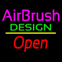 Pink Airbrush Design Open White Line Leuchtreklame