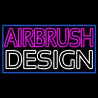 Pink Airbrush Design With Blue Border Leuchtreklame