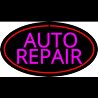 Pink Auto Repair Red Oval Leuchtreklame