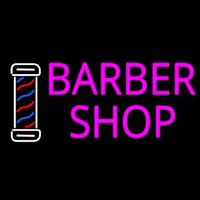 Pink Barber Shop With Logo Leuchtreklame