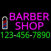 Pink Barber Shop With Phone Number Leuchtreklame
