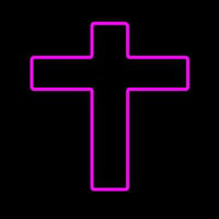 Pink Christian Cross Leuchtreklame
