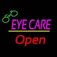 Pink Eye Care Yellow Line Open Logo Leuchtreklame