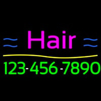 Pink Hair With Number Leuchtreklame