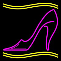 Pink High Heel With Line Leuchtreklame