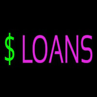 Pink Loans Dollar Logo Leuchtreklame