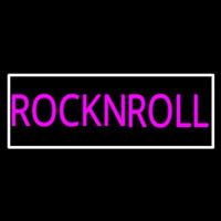 Pink Rock N Roll With White Border Leuchtreklame