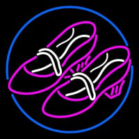 Pink Sandal Heels With Blue Border Leuchtreklame