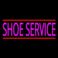Pink Shoe Service With Line Leuchtreklame