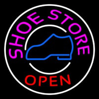Pink Shoe Store Open Leuchtreklame