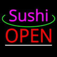 Pink Sushi Green Line Open Leuchtreklame