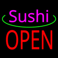 Pink Sushi Red Open Leuchtreklame