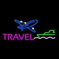 Pink Travel With Logo Leuchtreklame