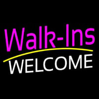 Pink Walk Ins Welcome White Leuchtreklame