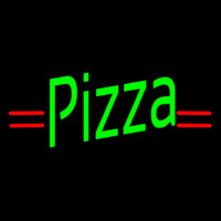 Pizza In Neon Green With Red Lines Leuchtreklame