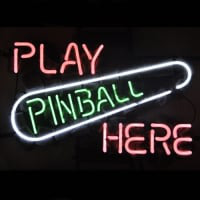 Play Pinball Here Game Room Bier Bar Leuchtreklame