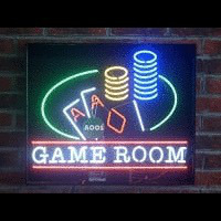 Poker Chips Game Room Man Cave  Leuchtreklame