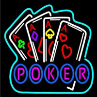Poker Game 4 Aces Black Leuchtreklame