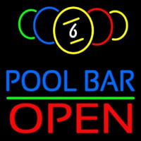 Pool Bar Open Leuchtreklame